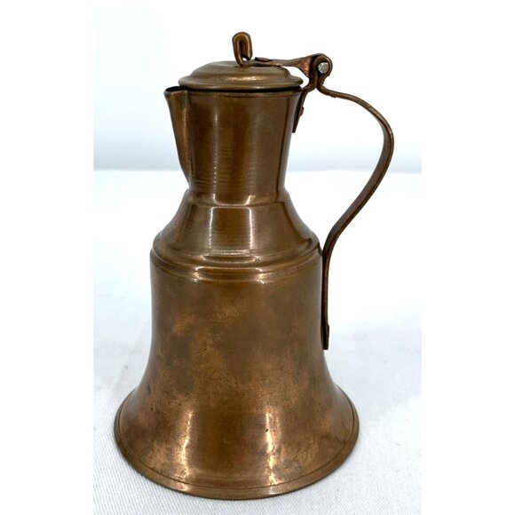 Antique Copper Tea Jug Small 4.75" Handcrafted Unsigned - Picture 1 of 7